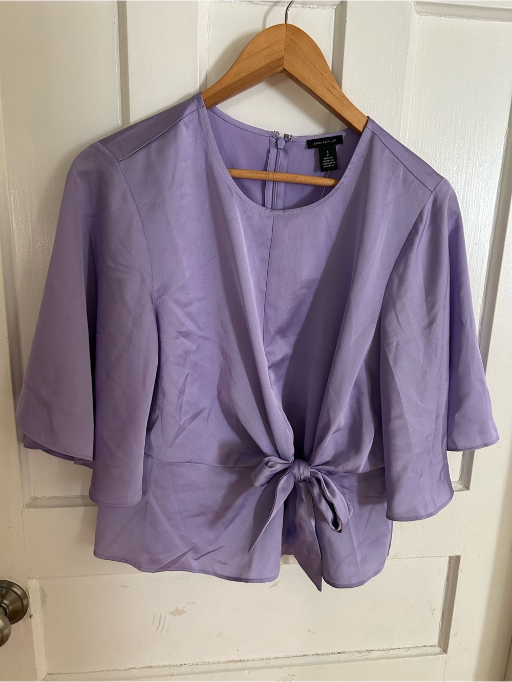 Ann Taylor Tie-Front Blouse NWT Vibrant Purple Colour